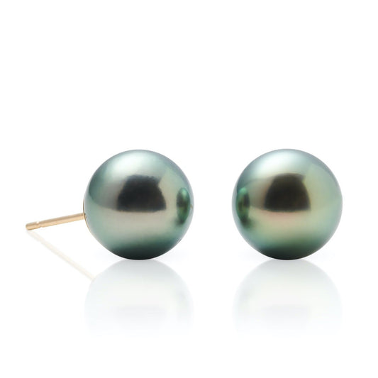 Gray Tahitian Pearl Earrings 12mm Stylish Design