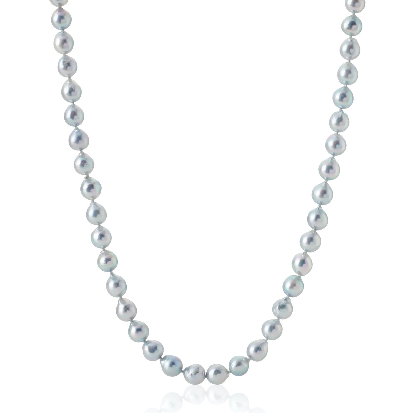 Elegant Baroque Blue Akoya Pearl Necklace