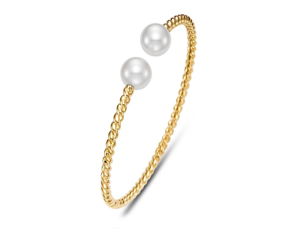 Woven Pearl Cuff Bracelet in Elegant Design