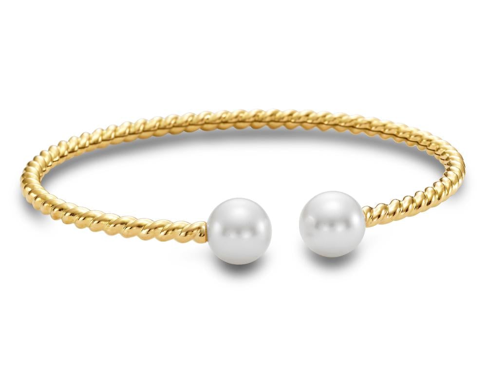 Woven Pearl Cuff Bracelet in Elegant Design