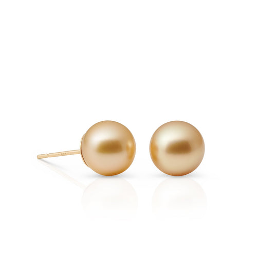 Golden South Sea Pearl 9mm Earrings