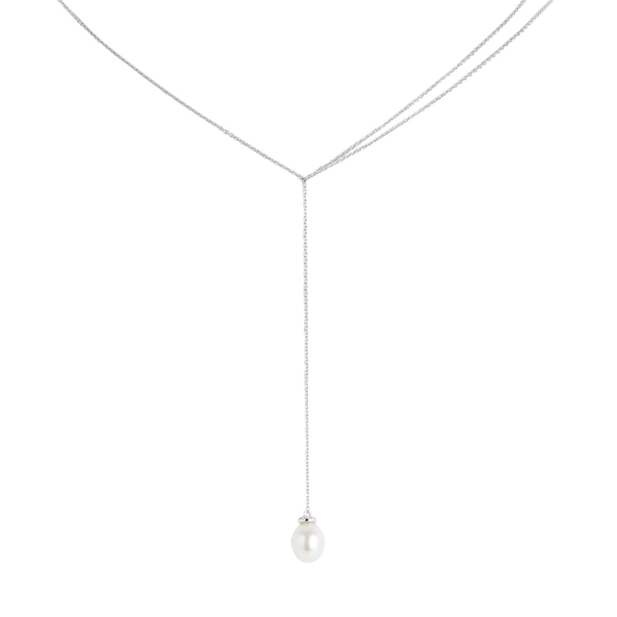 Elegant White Pearl Drop Necklace for Neckwear