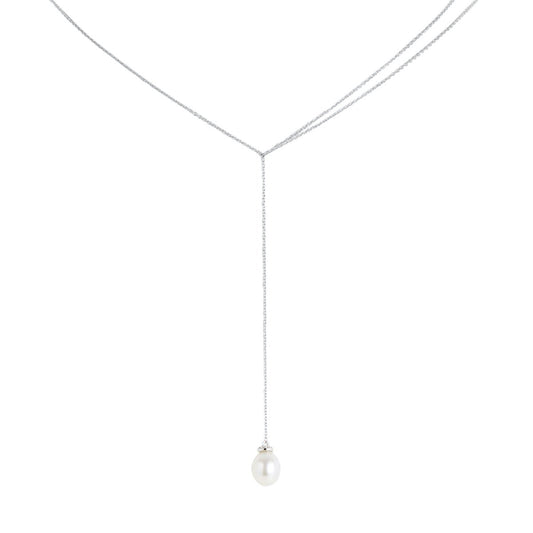 Elegant White Pearl Drop Necklace for Neckwear