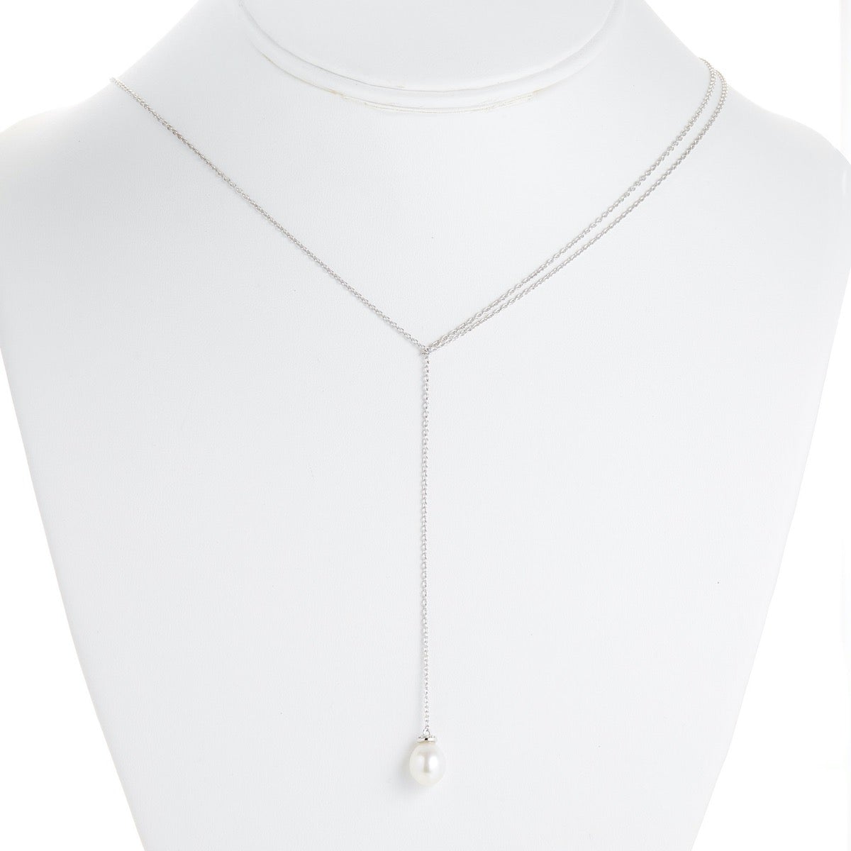 Elegant White Pearl Drop Necklace for Neckwear