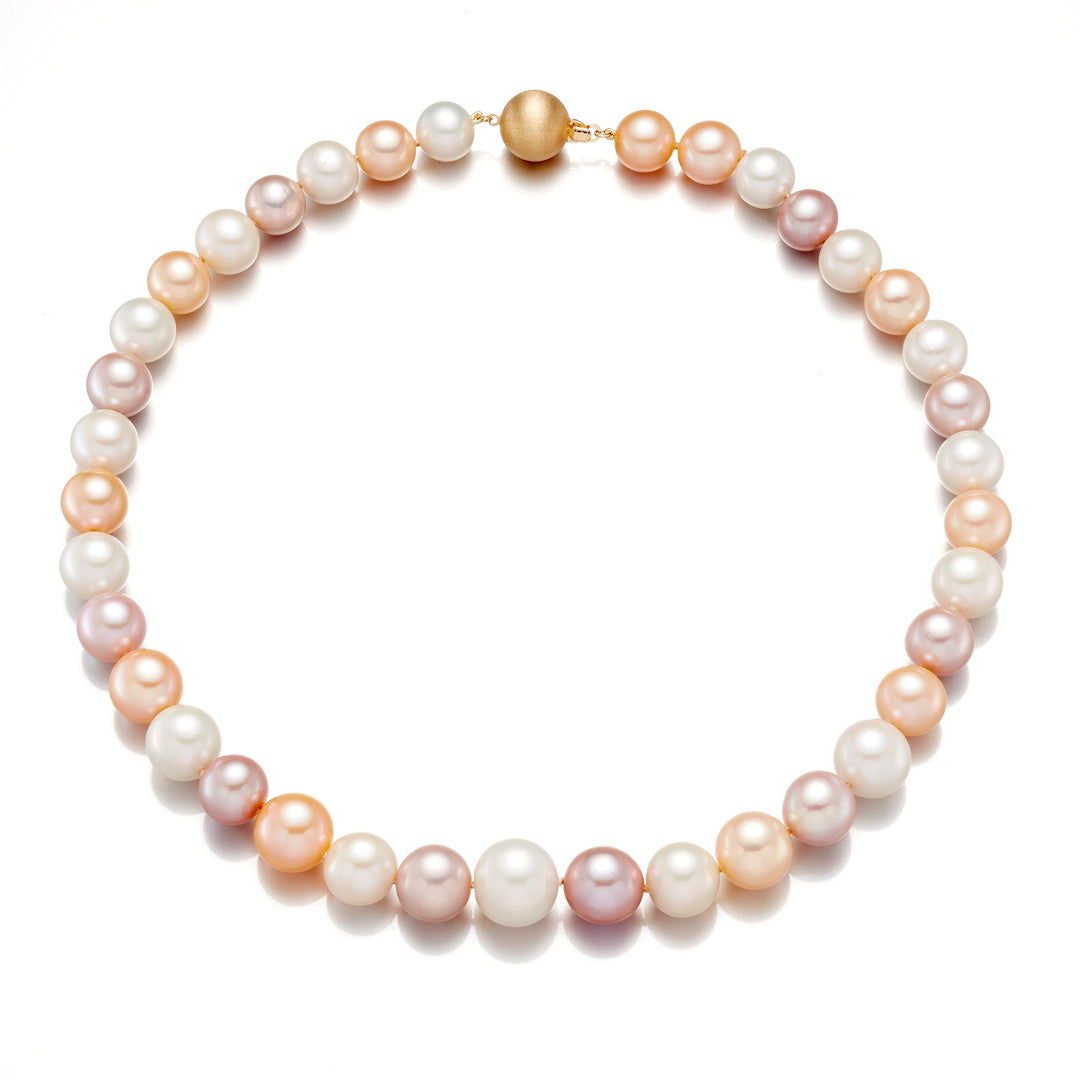 Multi-Color Pastel Pearl Graduated Necklace