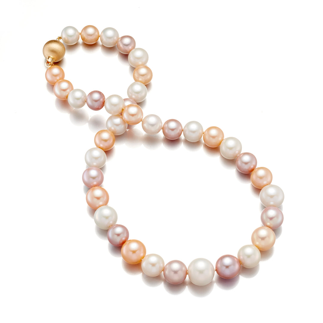 Multi-Color Pastel Pearl Graduated Necklace