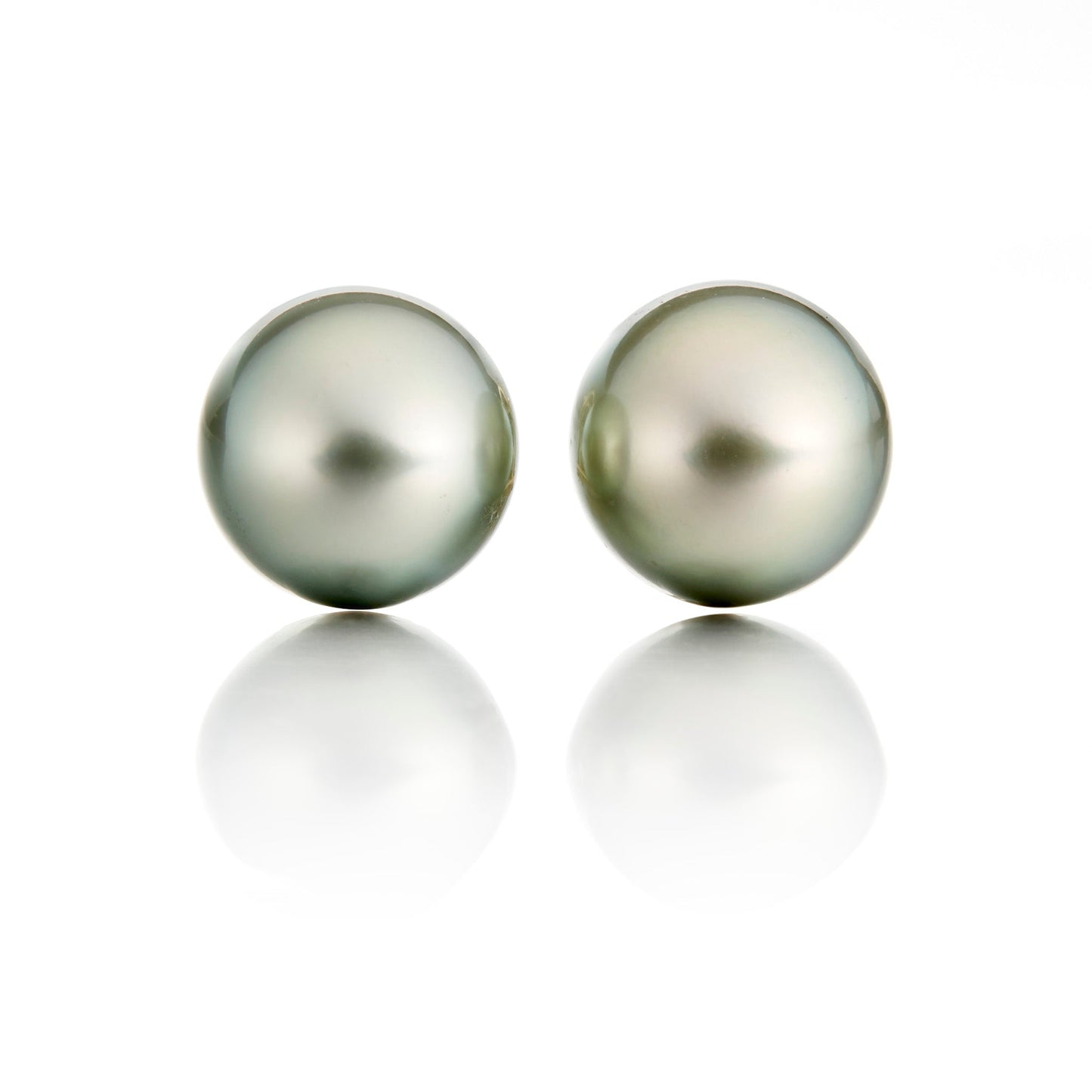 Green Tahitian Pearl Earrings 13mm Style Design