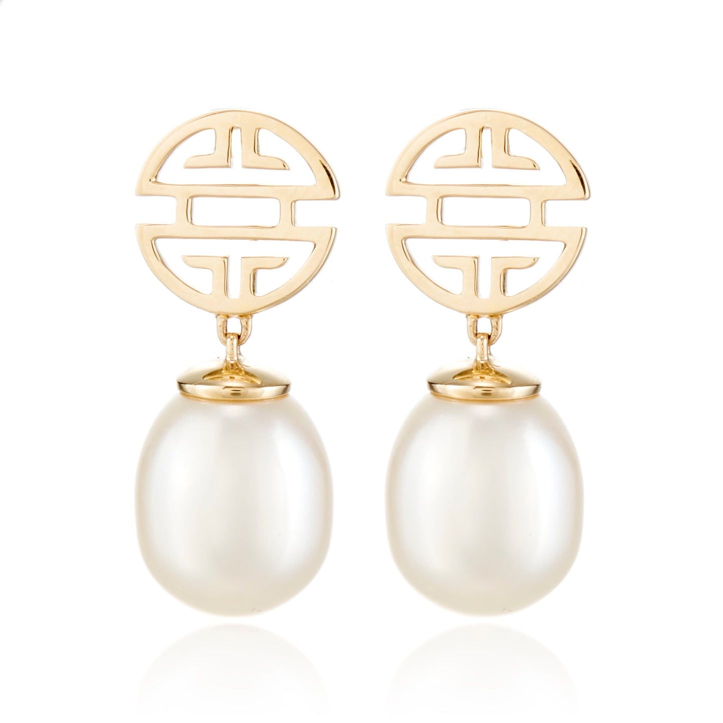 Gold and Pearl Drop Earrings