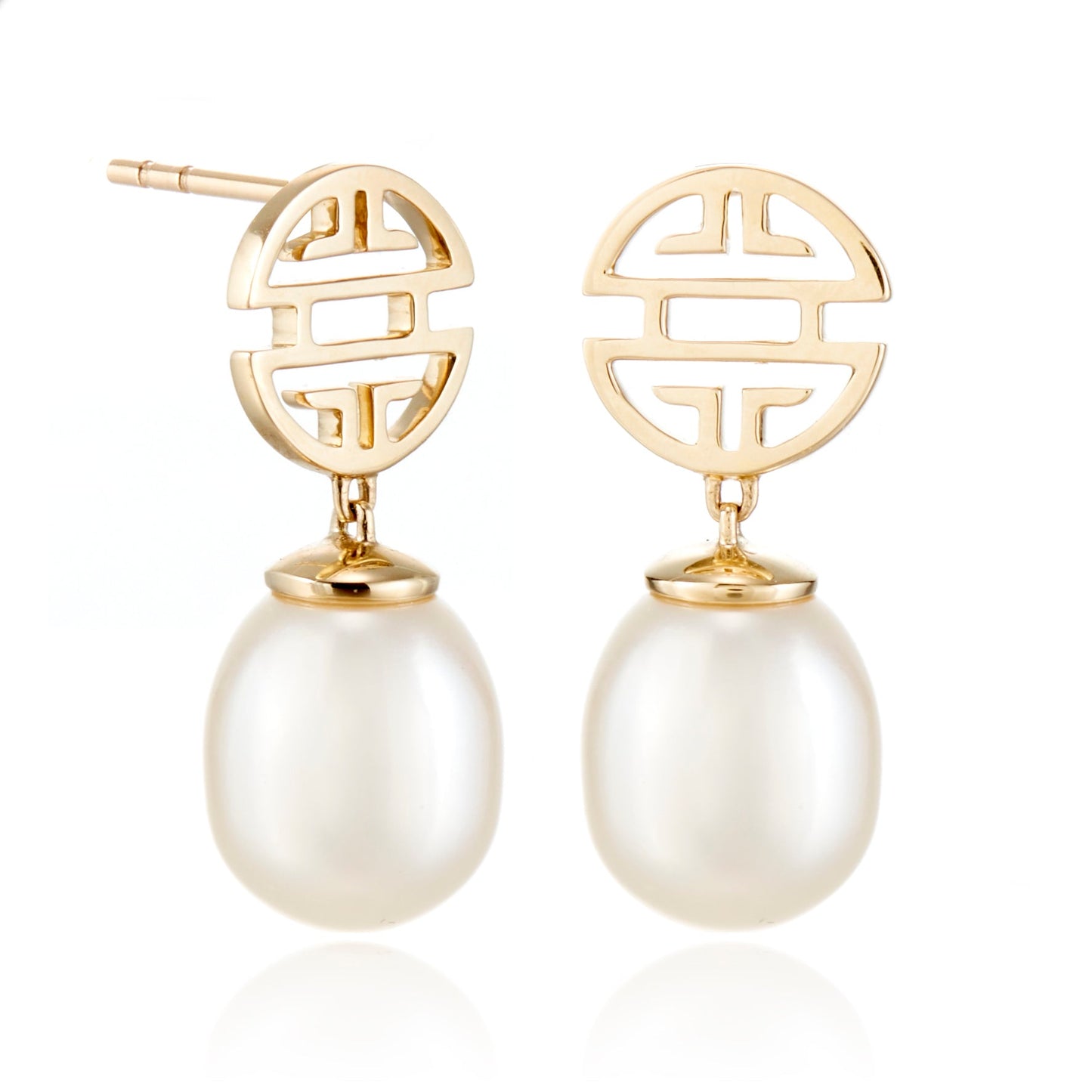 Gold and Pearl Drop Earrings