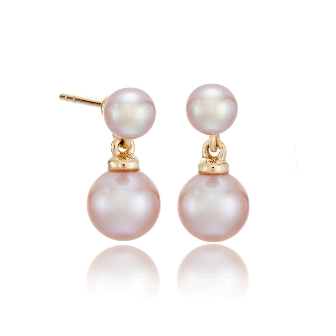 Pink Pearl Earrings Stylish Design