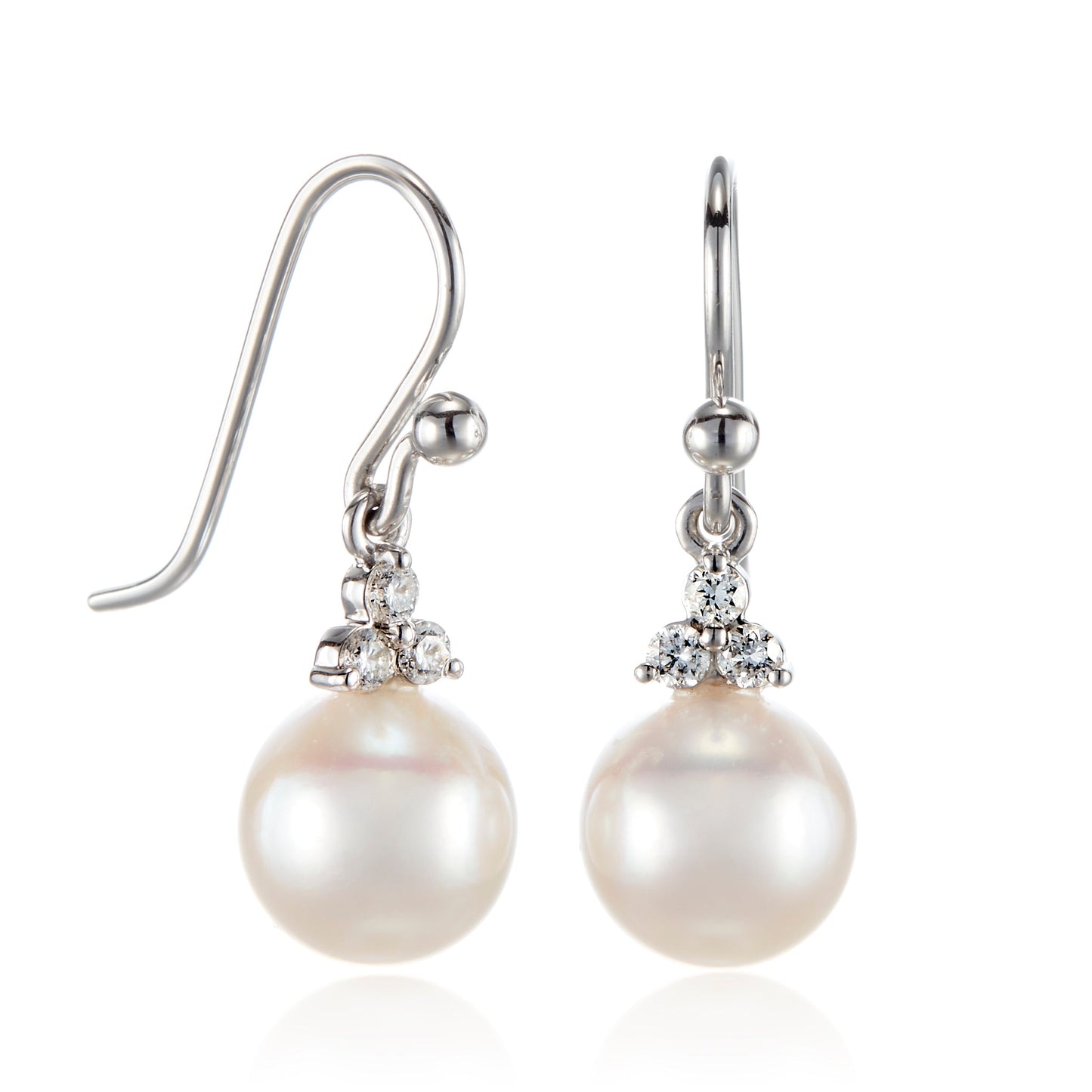 White Akoya Pearl Drop Earrings for Elegant Style