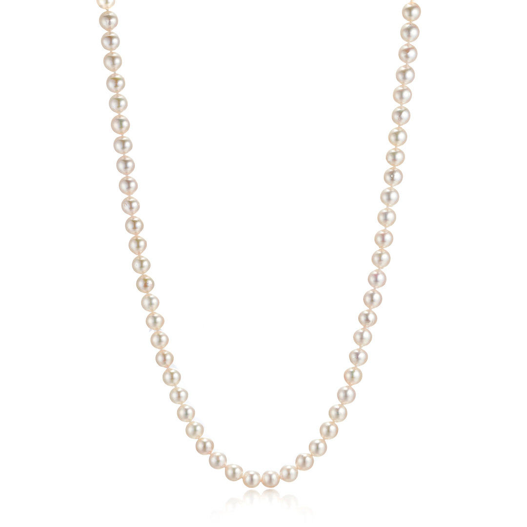 Baroque White Akoya Pearl Rope Necklace