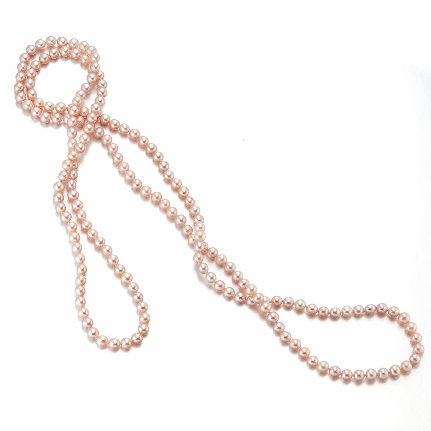 5mm Pink Pearl Rope Style Necklace