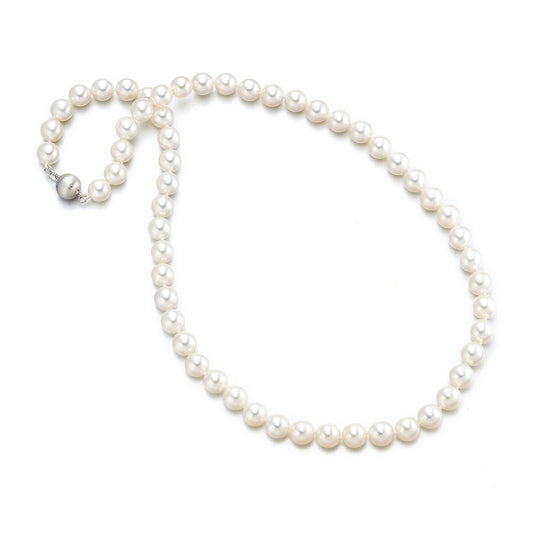 White Akoya Pearl Necklace in 7mm Size