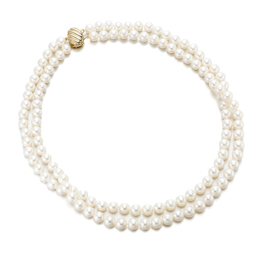 Elegant Double-Strand Pearl Statement Necklace