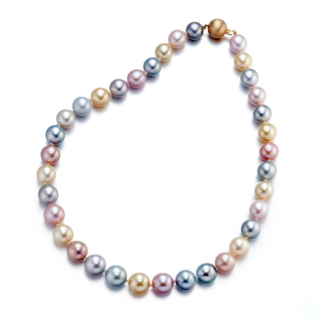 Colorful Tahitian Pearl Necklace 11-12.5mm