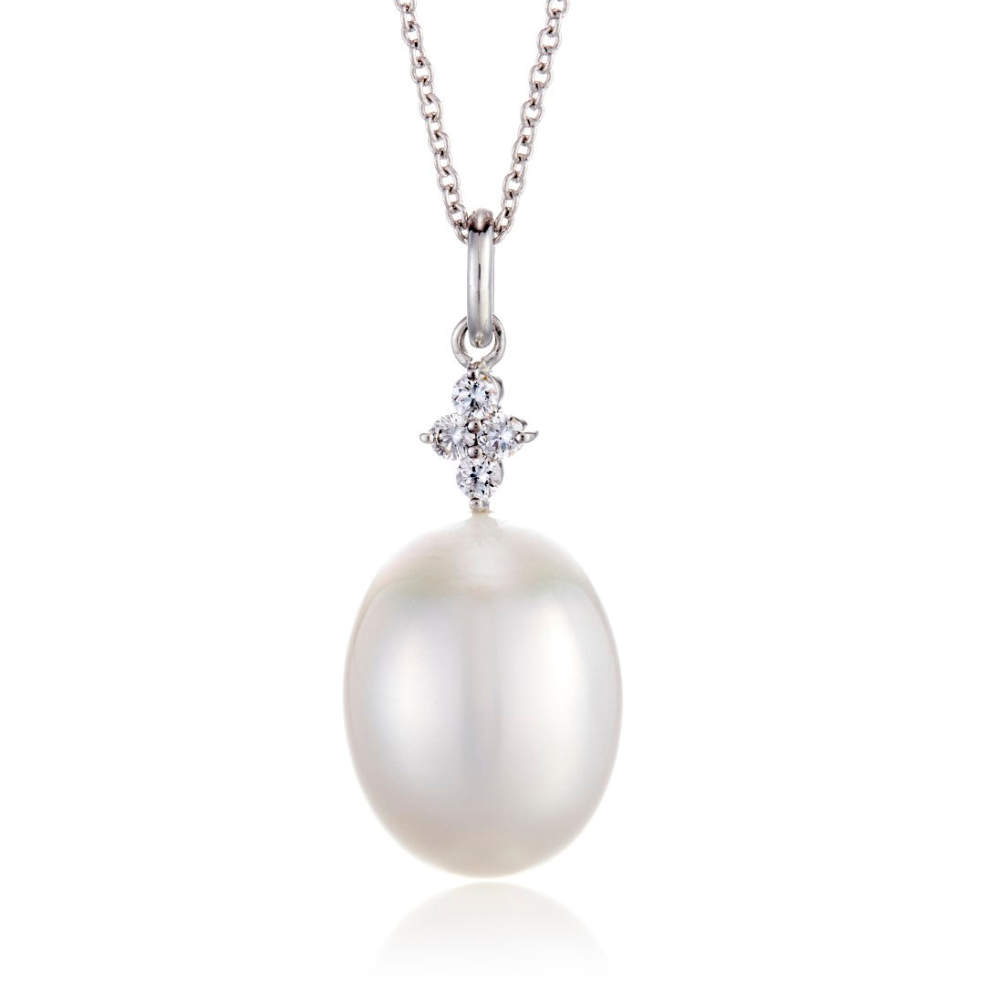 South Sea Pearl and Diamond Pendant Necklace