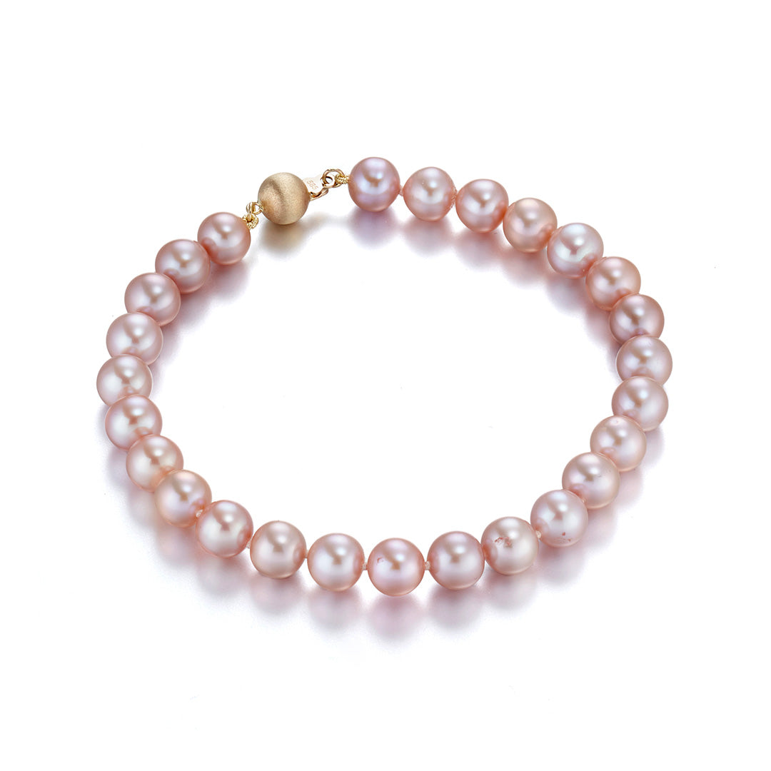 Pink Pearl Bracelet 7mm