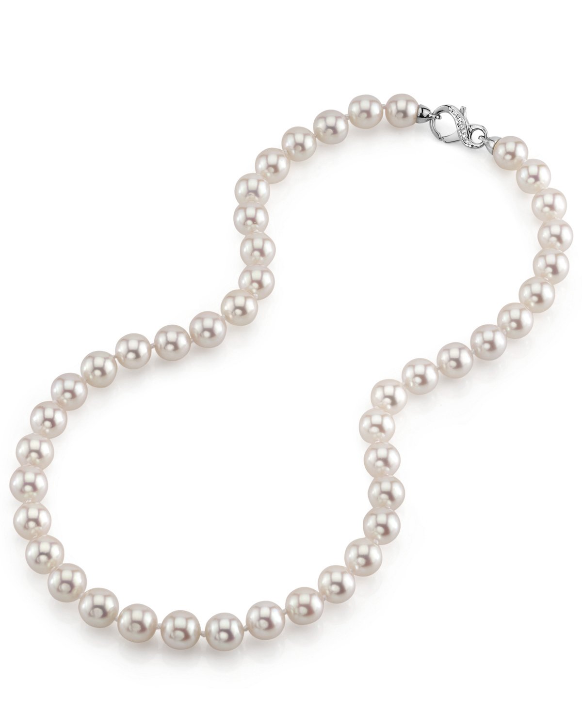 White Hanadama Akoya Pearl Necklace 9.0 to 9.5mm