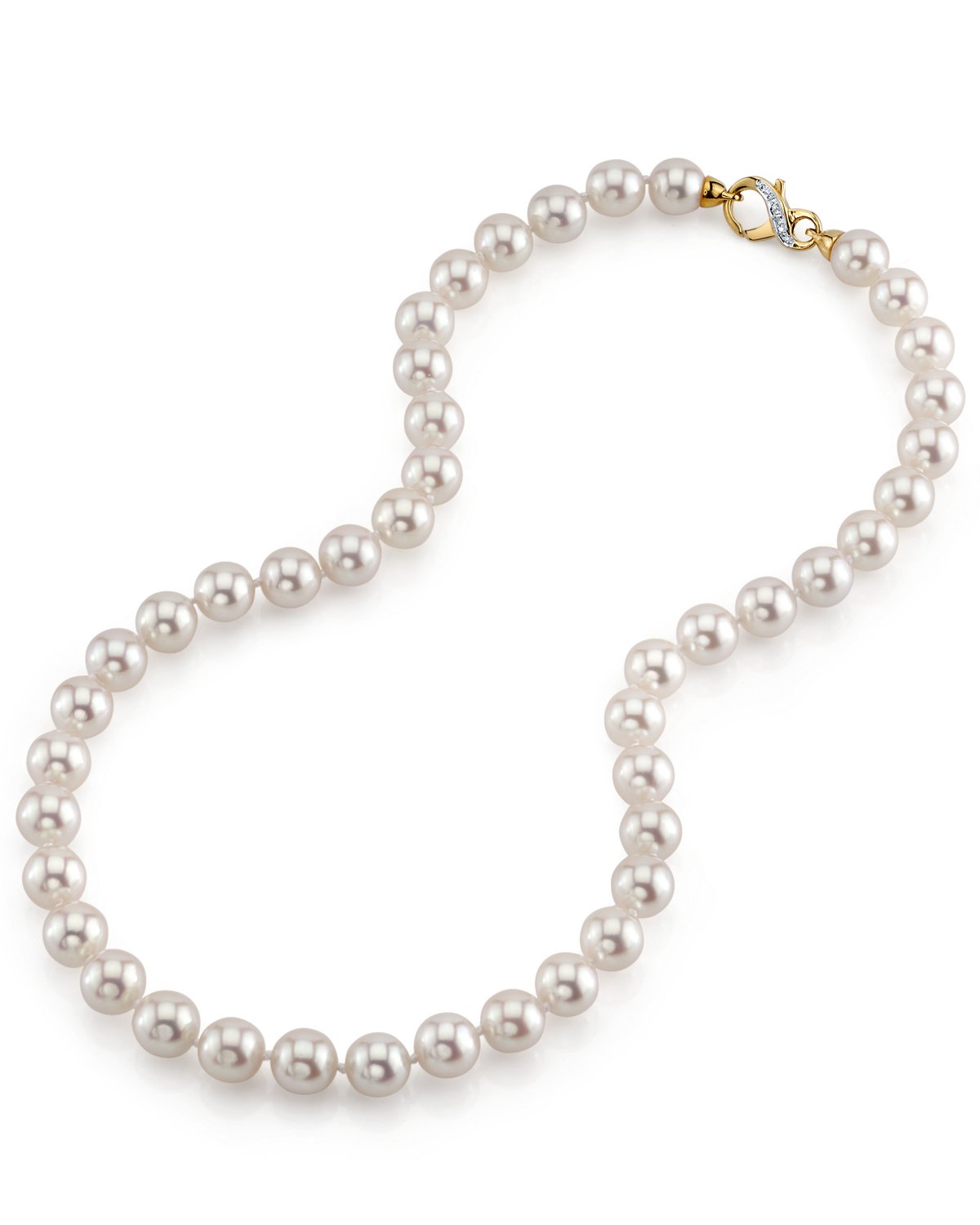 White Hanadama Akoya Pearl Necklace 9.0 to 9.5mm