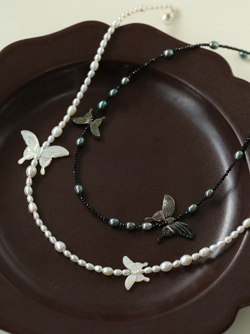 Butterfly Pearl and Shell Necklace