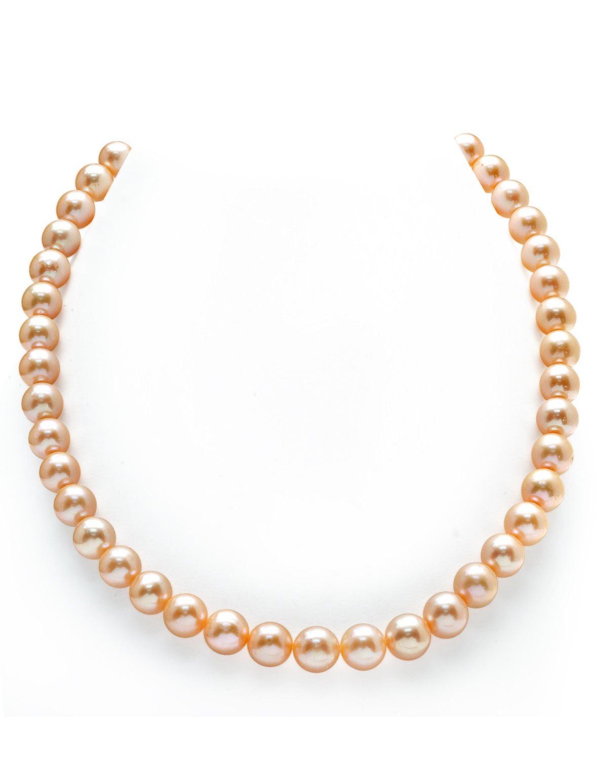 Peach Freshwater Pearl Necklace 8.5 to 9.5mm