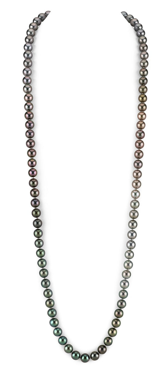 Ombre Graduated Tahitian Pearl Necklace in Opera Length