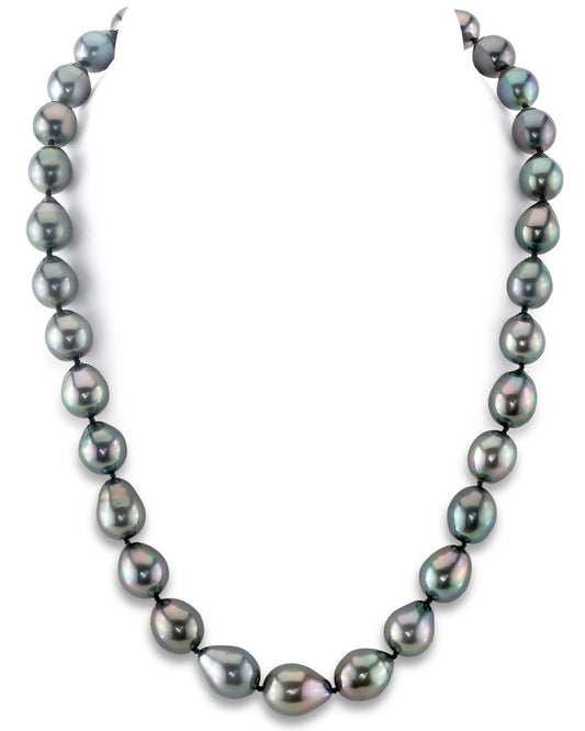 Black Tahitian Pearl Drop-Shape Necklace 9.0-11.0mm