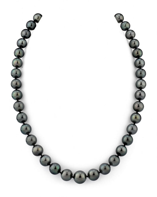 Tahitian Pearl Necklace in Black 9.0-11.0mm AAA Quality