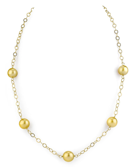 South Sea Pearl Necklace with Gold Design