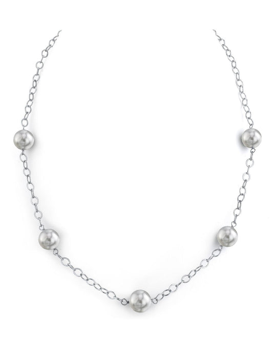 Japanese Akoya Round Pearl Tincup Necklace in AAA Quality