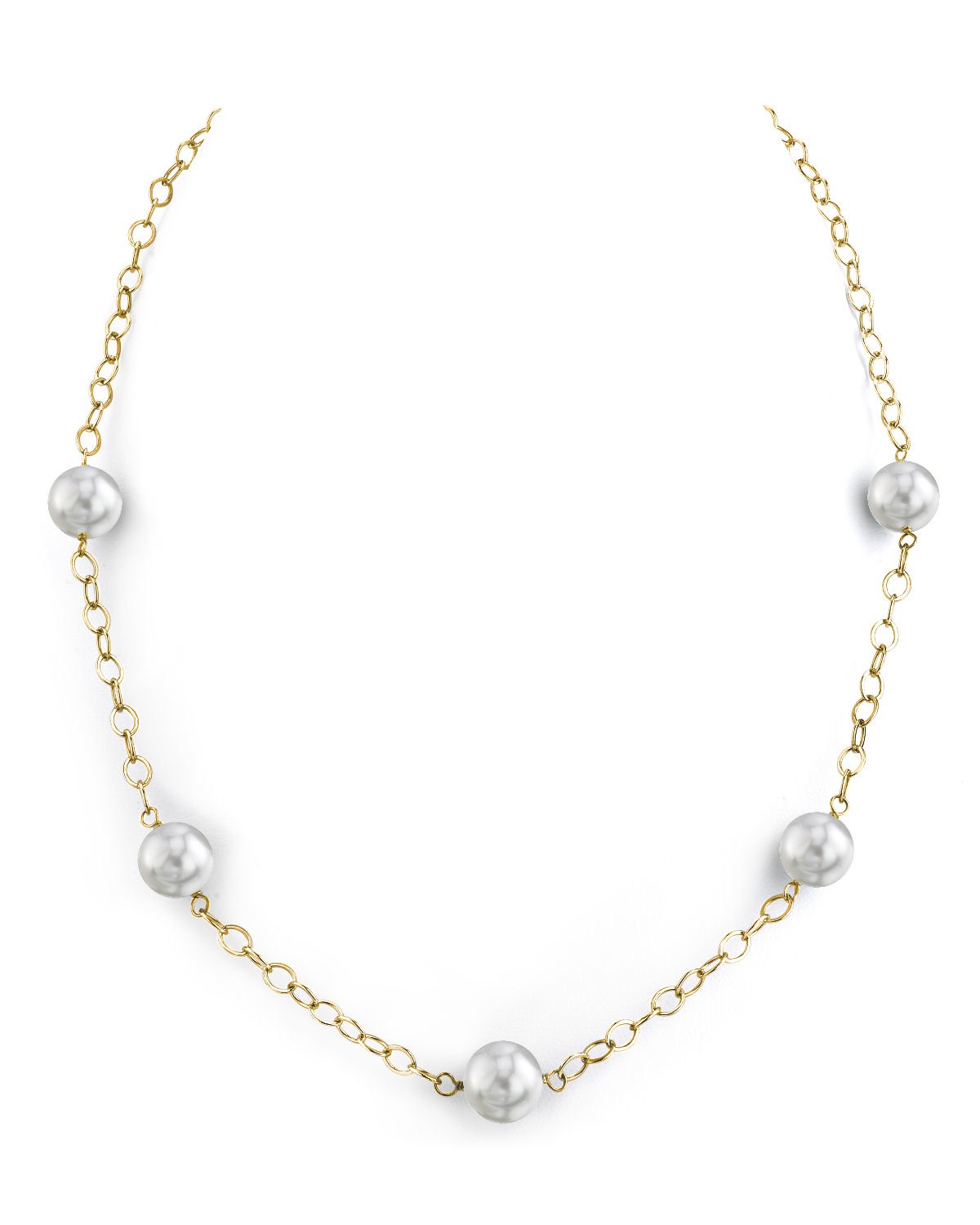 Akoya Pearl Four Link Tincup Necklace