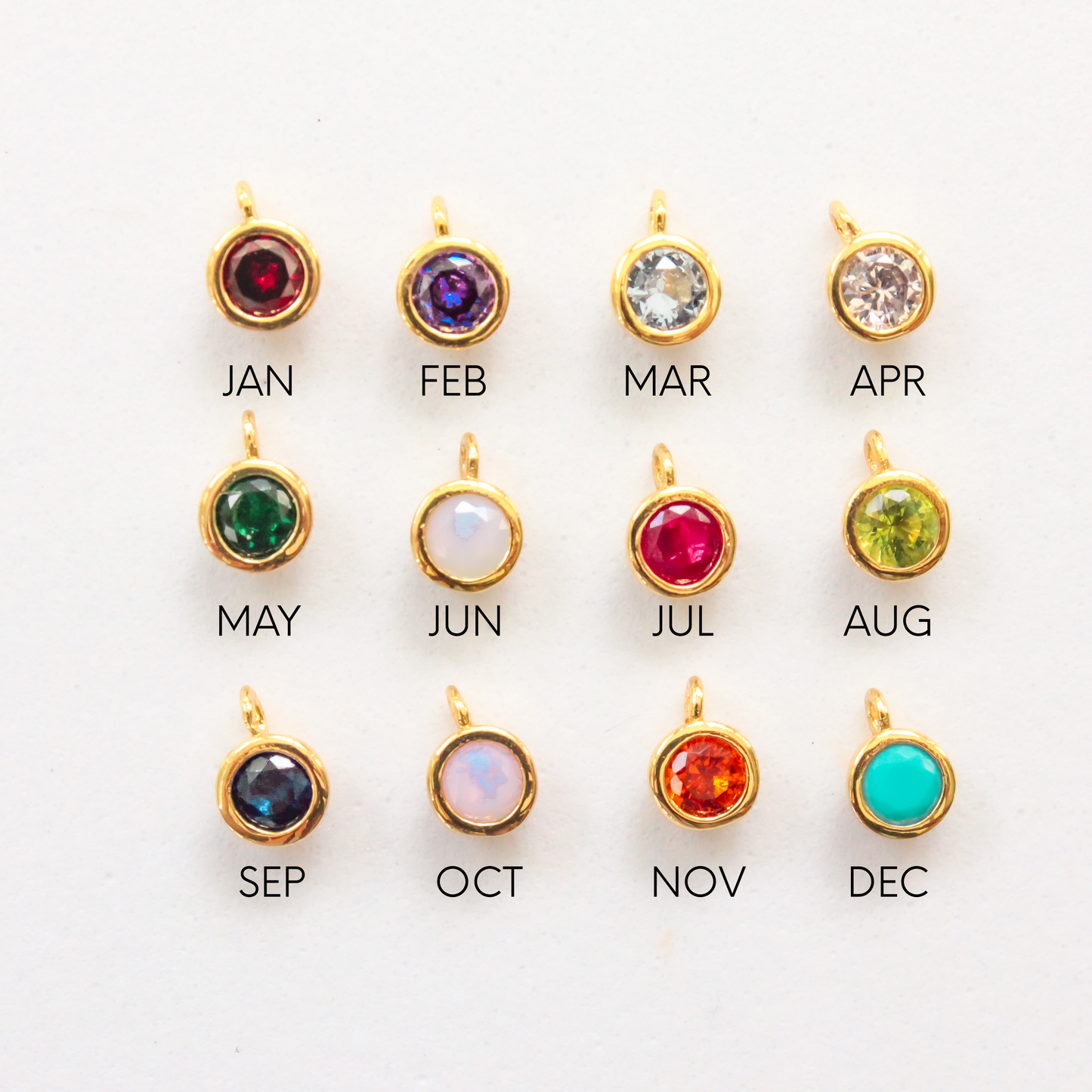 CZ Birthstone Charm for Personalized Jewelry