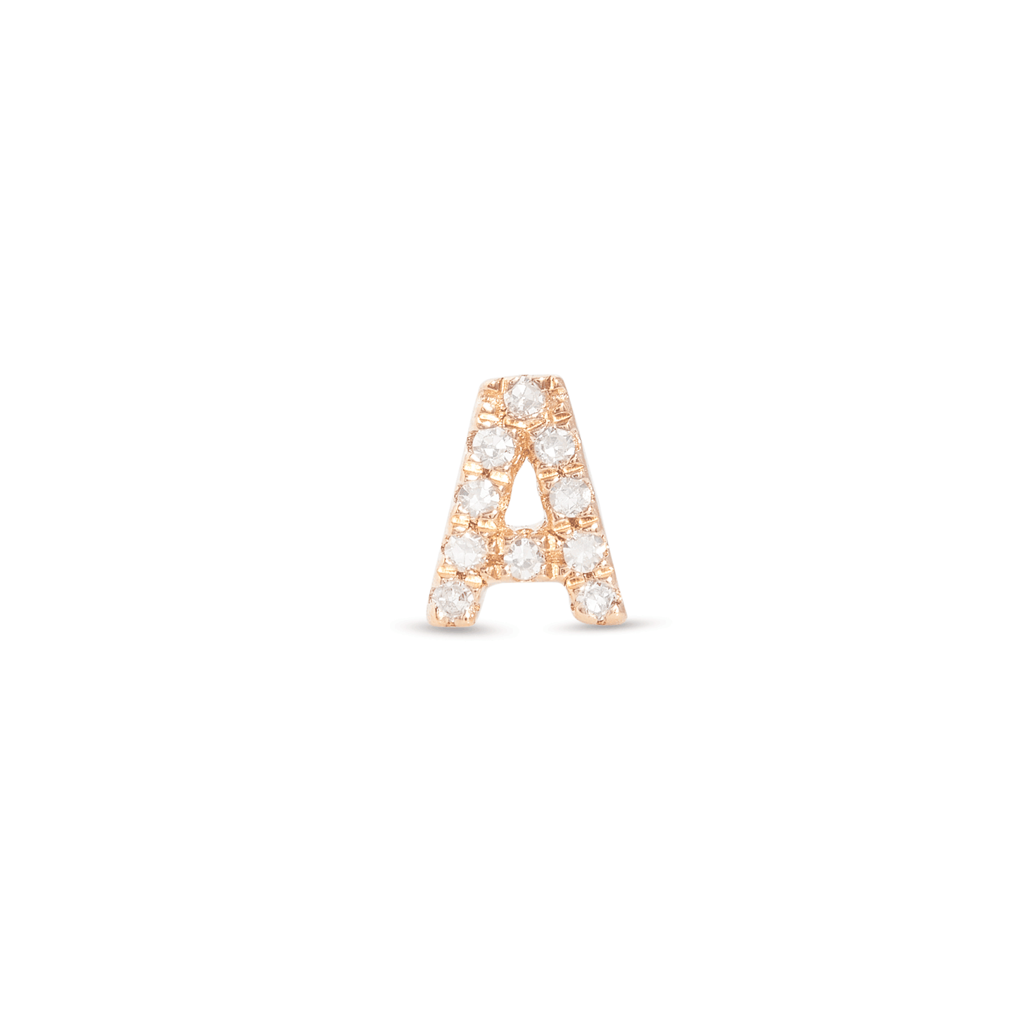 Pave Initial Stud Earrings in All Caps Design