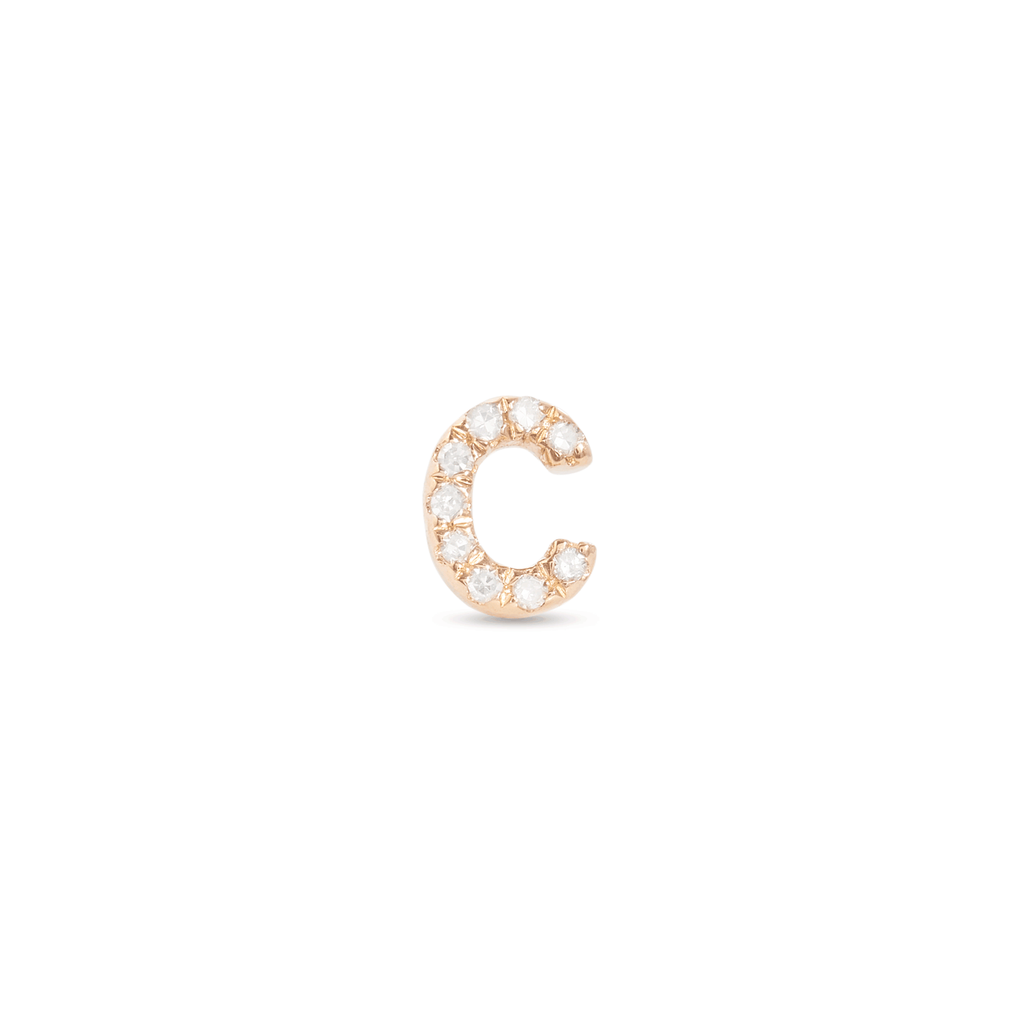 Pave Initial Stud Earrings in All Caps Design