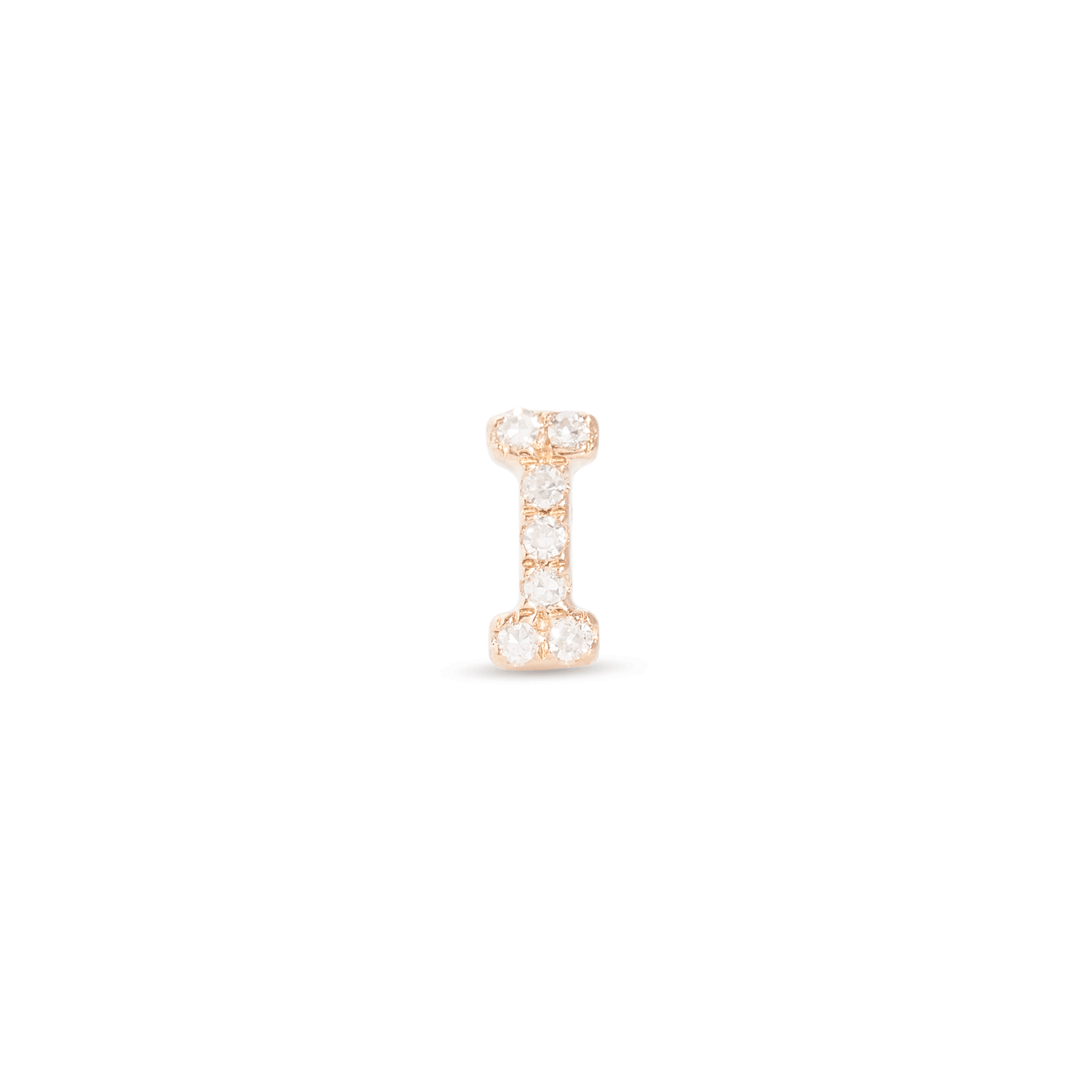 Pave Initial Stud Earrings in All Caps Design