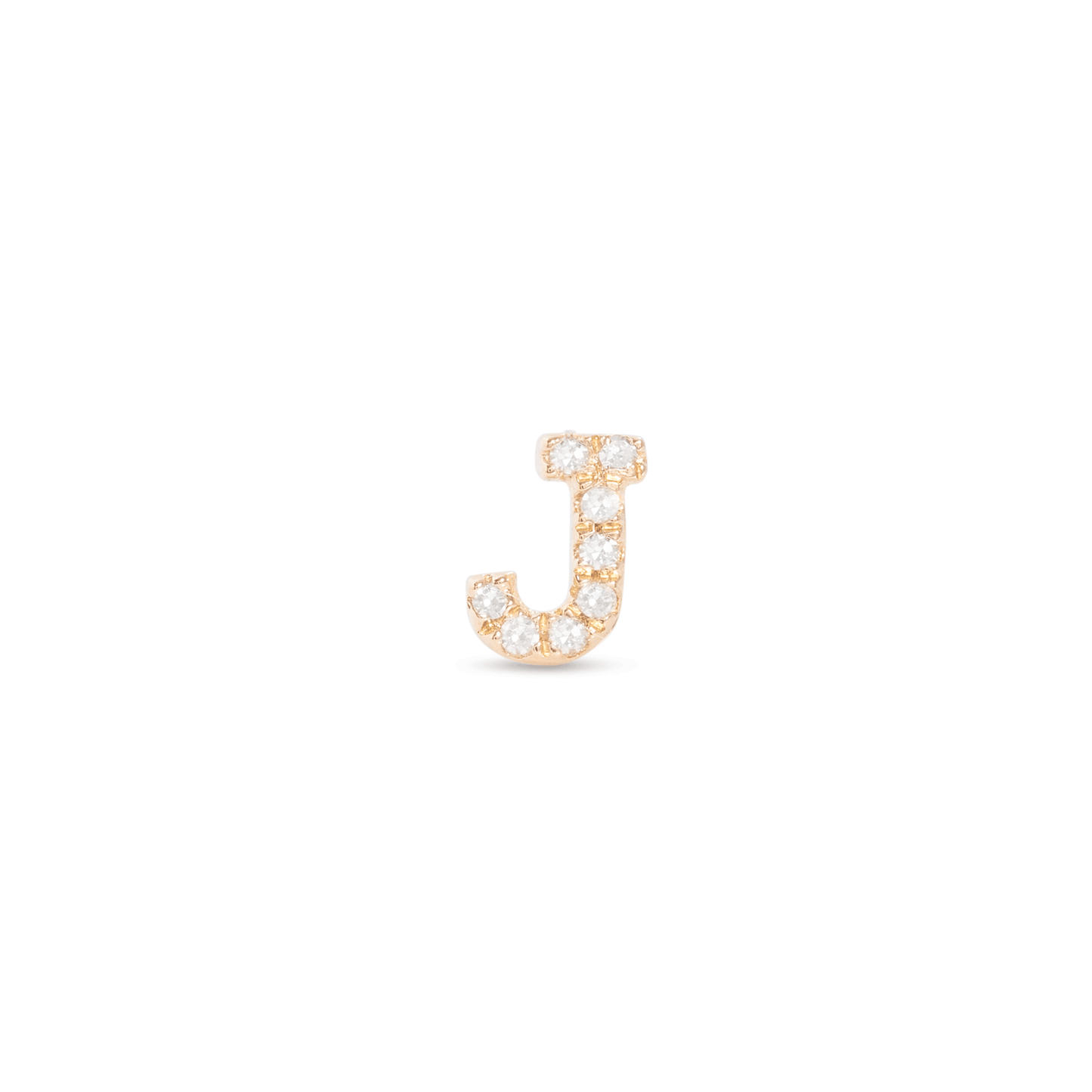 Pave Initial Stud Earrings in All Caps Design