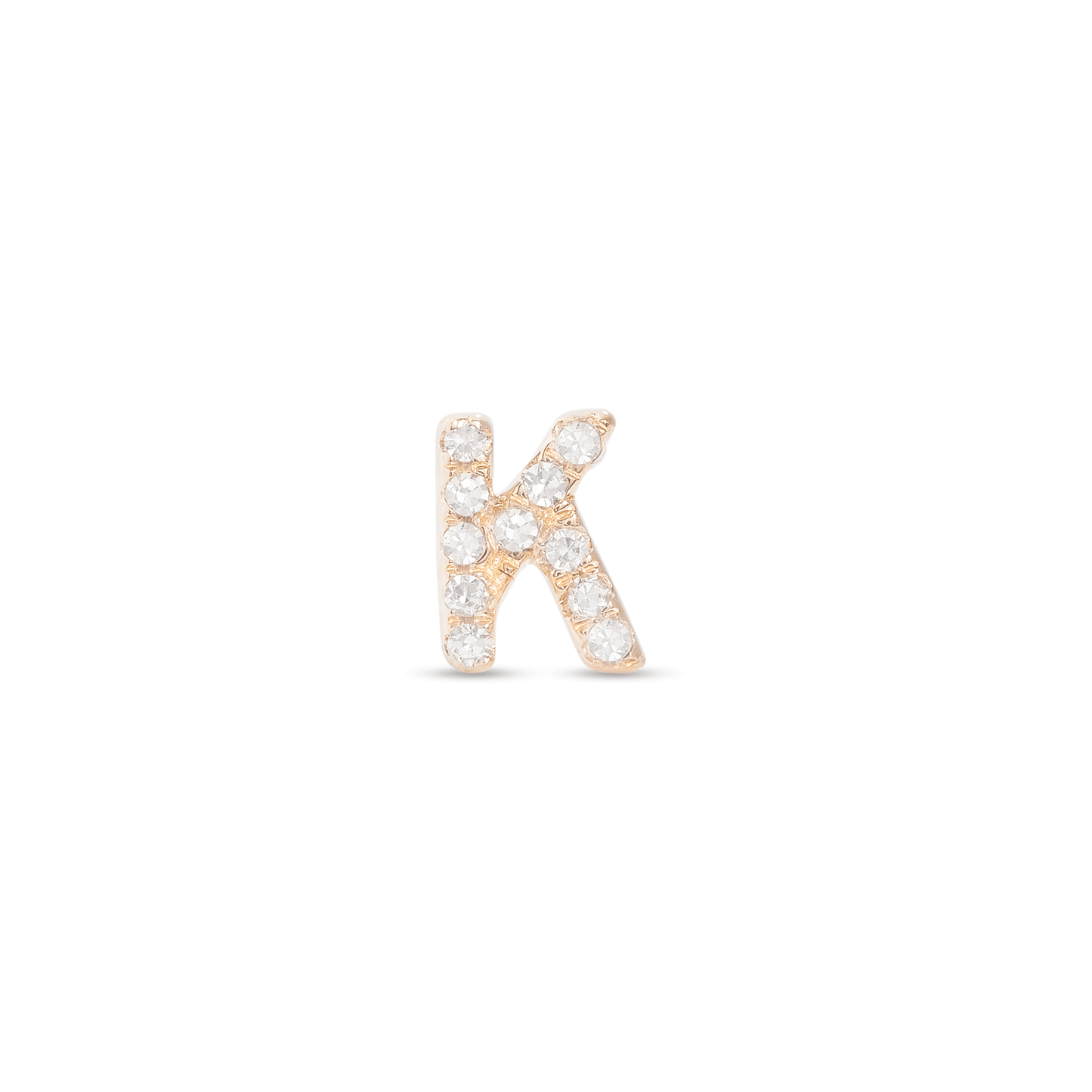 Pave Initial Stud Earrings in All Caps Design