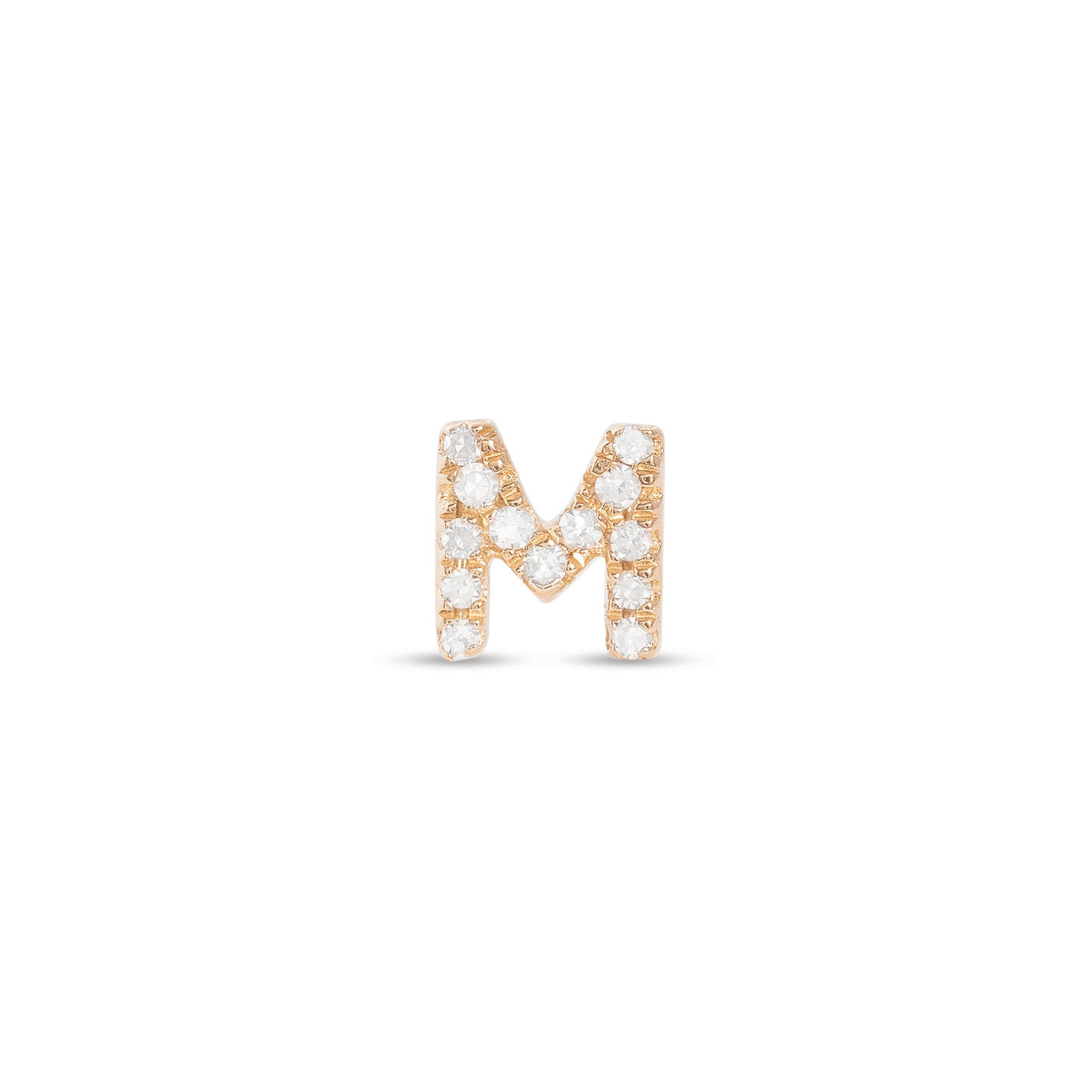 Pave Initial Stud Earrings in All Caps Design