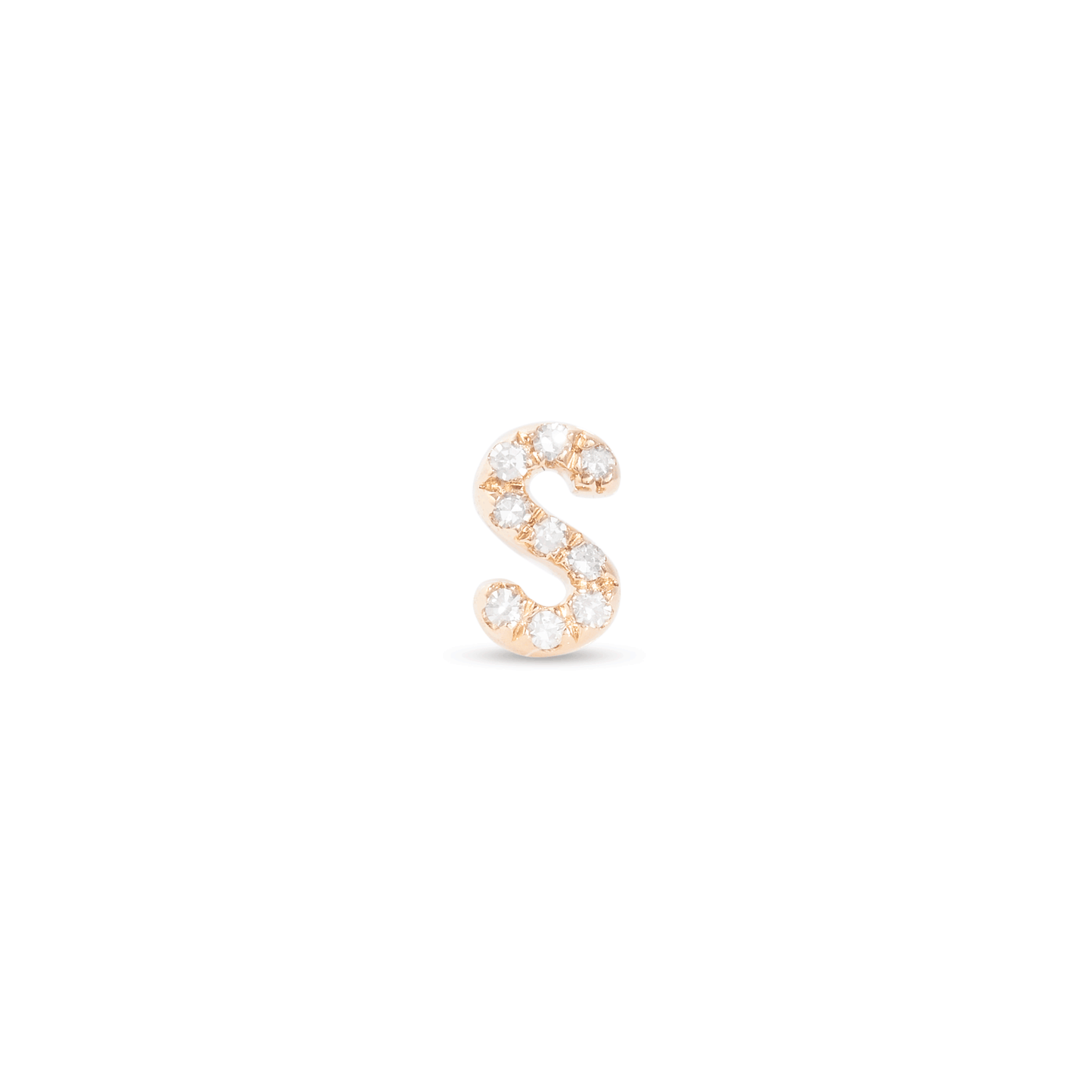 Pave Initial Stud Earrings in All Caps Design