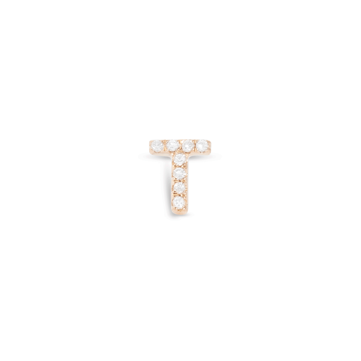 Pave Initial Stud Earrings in All Caps Design