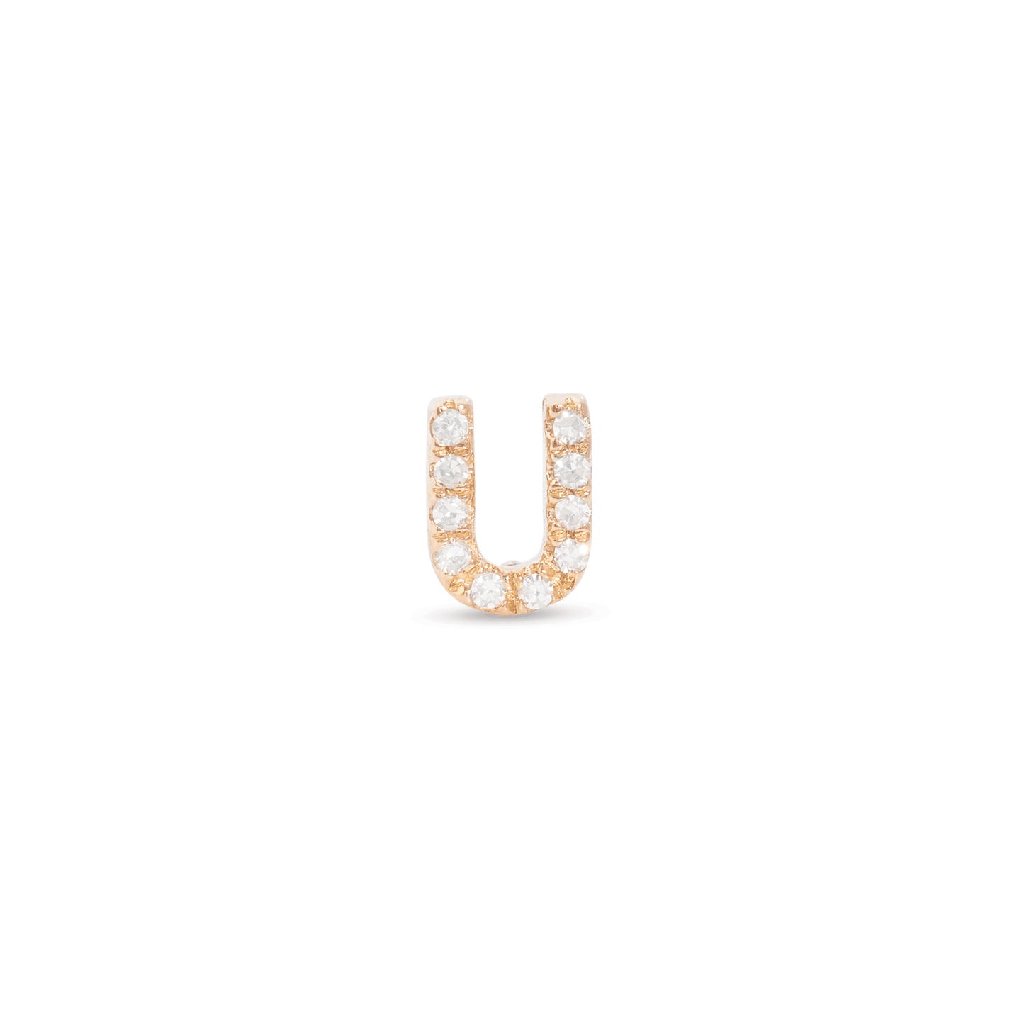 Pave Initial Stud Earrings in All Caps Design