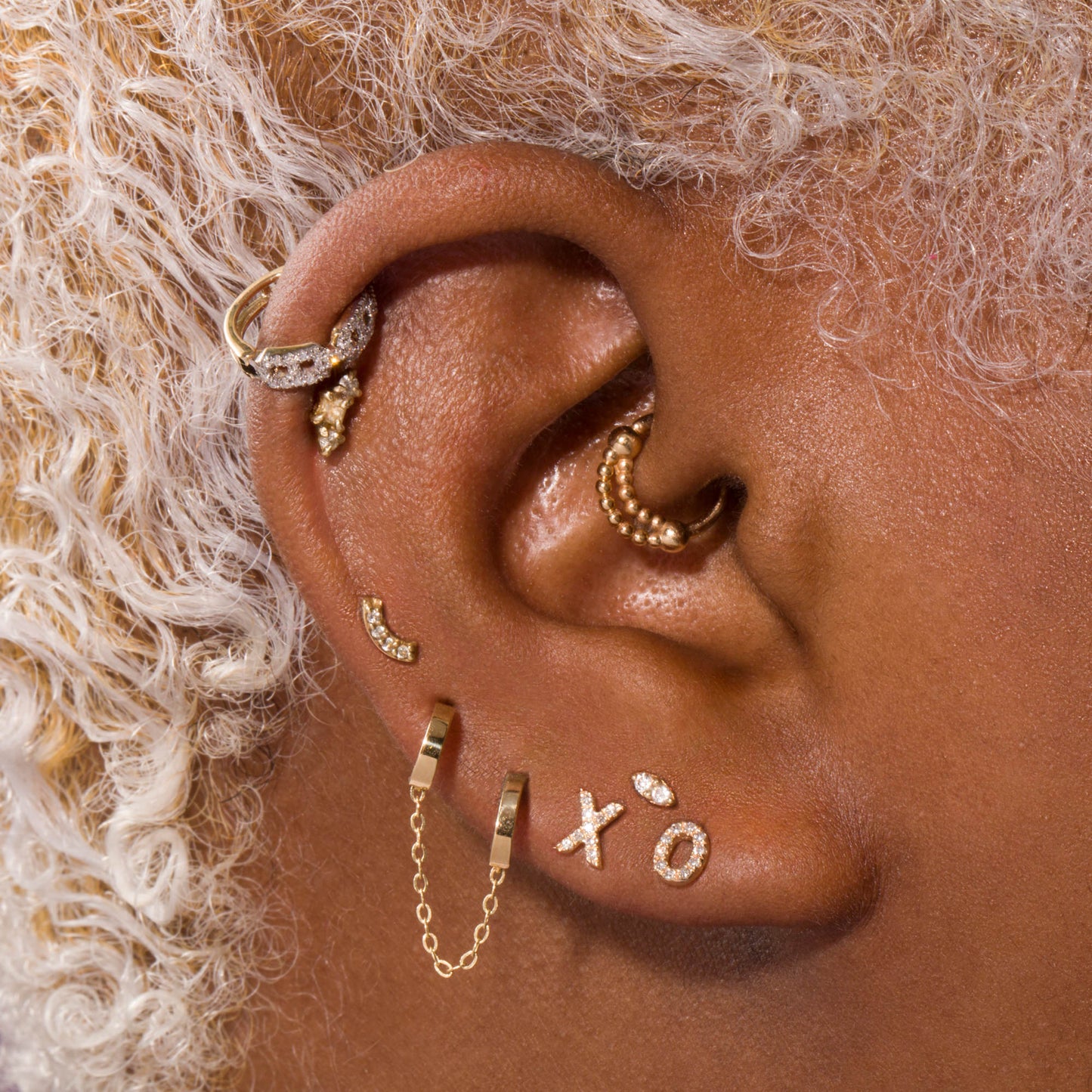 Pave Initial Stud Earrings in All Caps Design