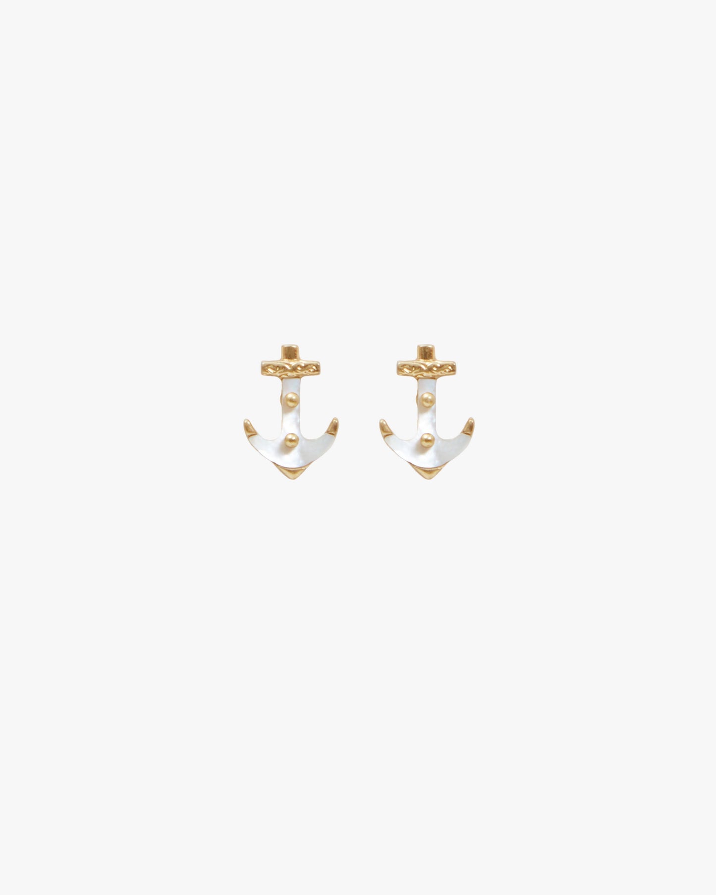 Anchor Design Stud Earrings in Silver