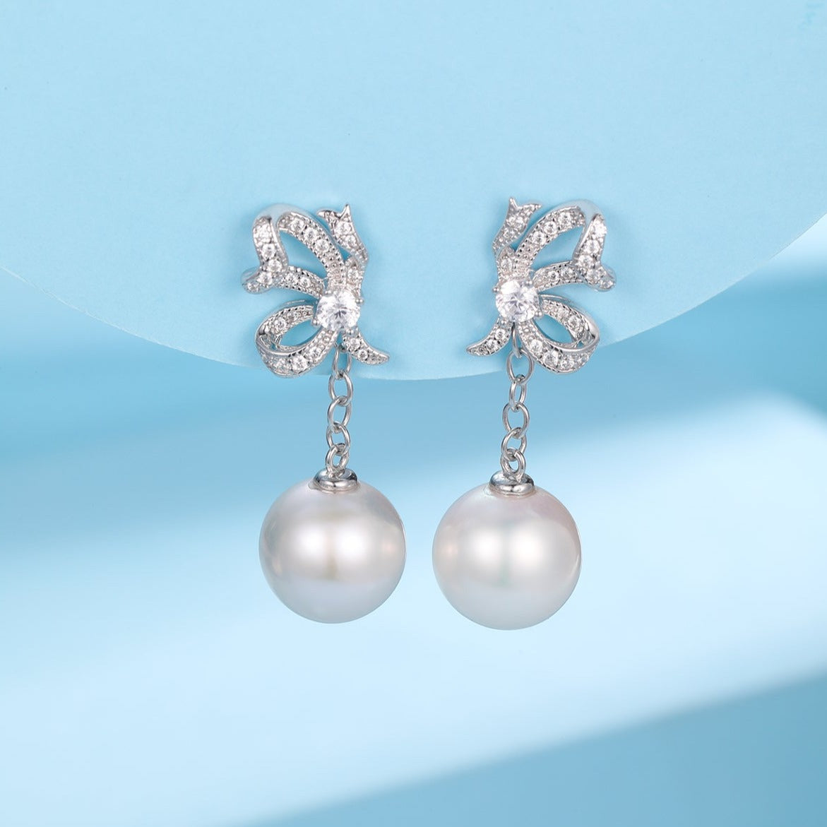 Butterfly Stud Detachable Pearl Earrings