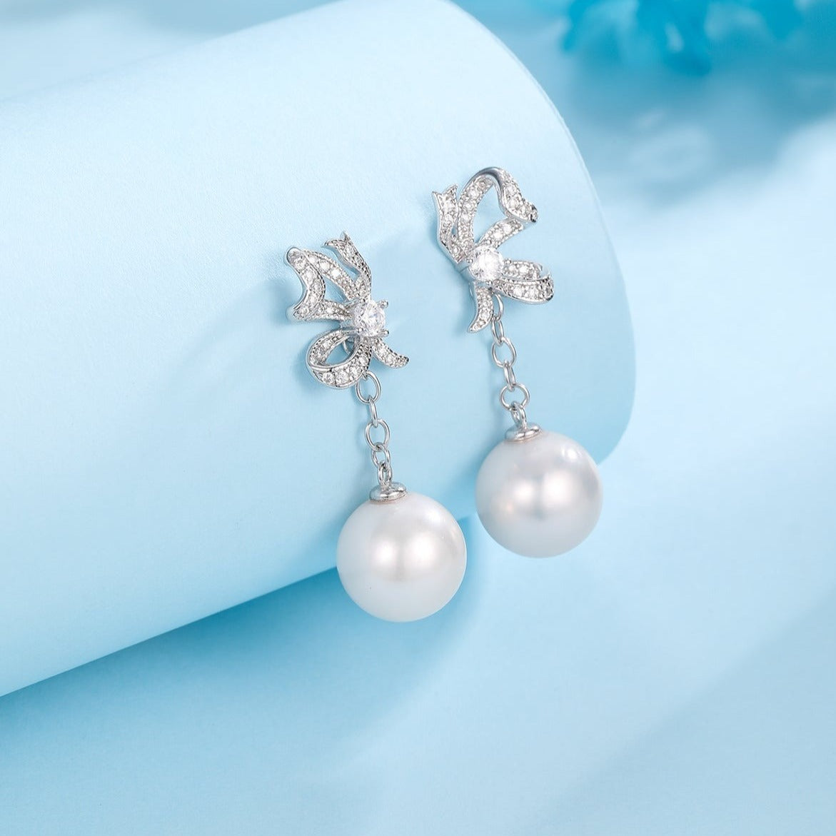 Butterfly Stud Detachable Pearl Earrings