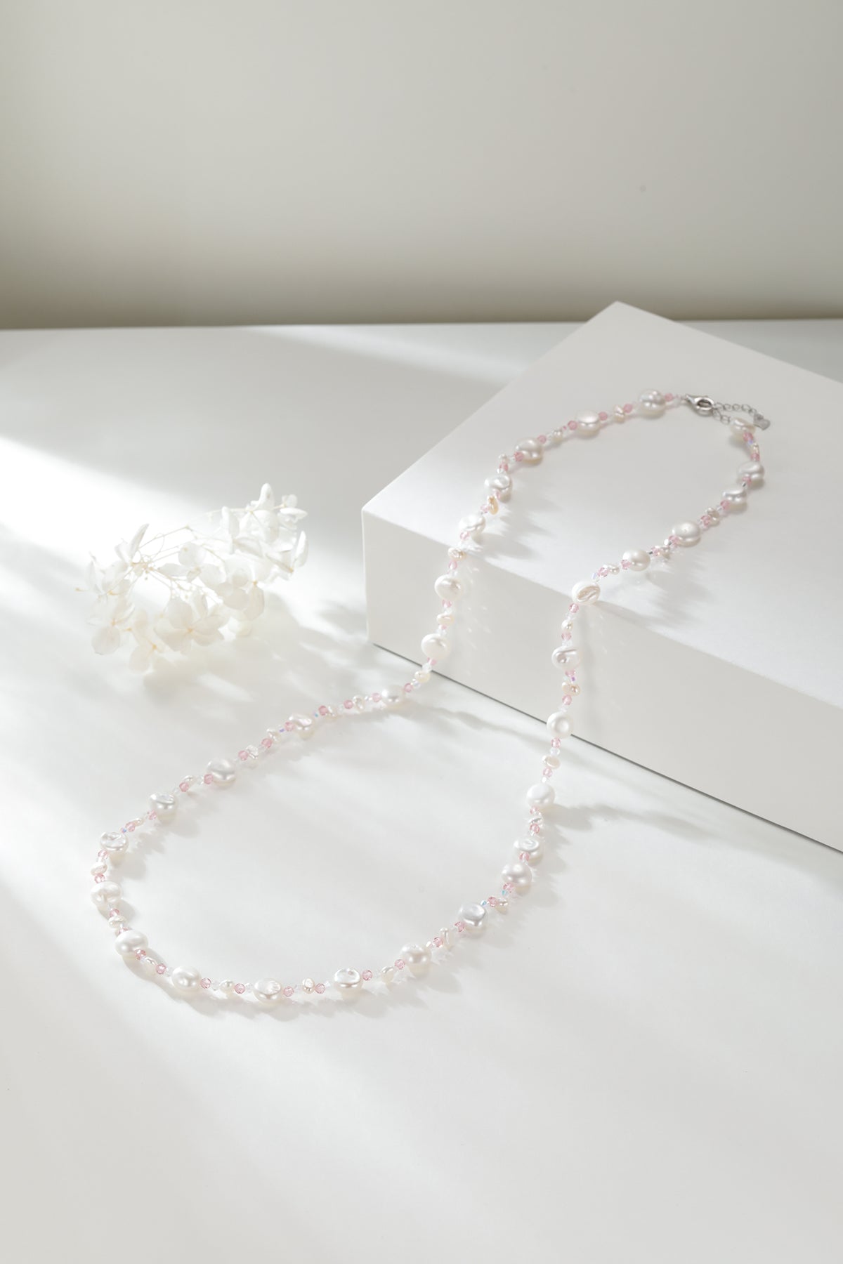 Pastel Beaded Baroque Freshwater Pearl Necklace