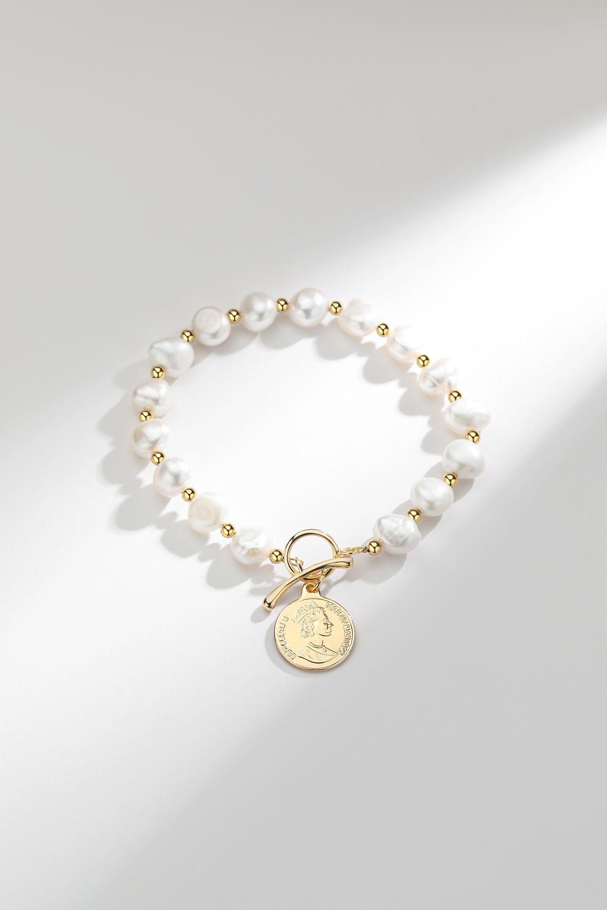 Elegant Coin Pearl Bracelet for Women