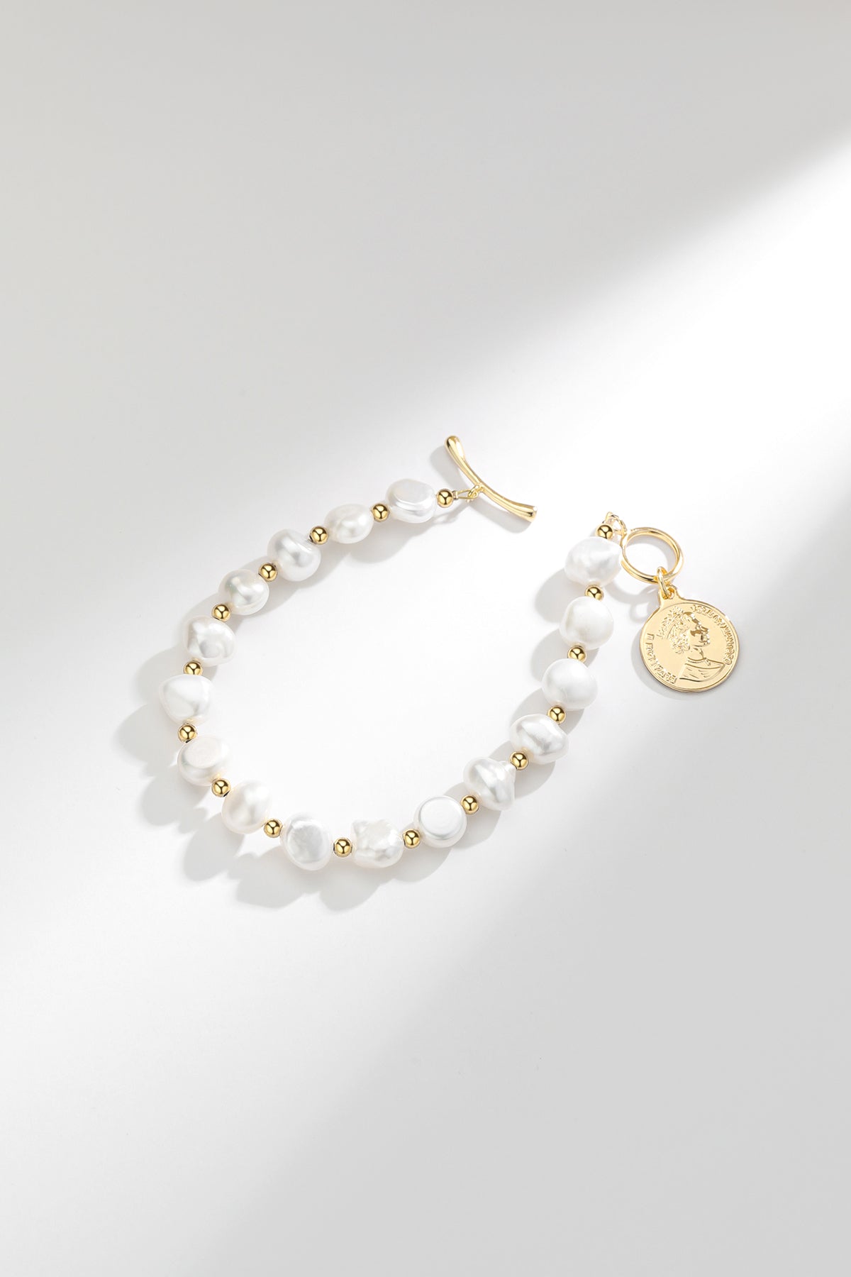 Elegant Coin Pearl Bracelet for Women