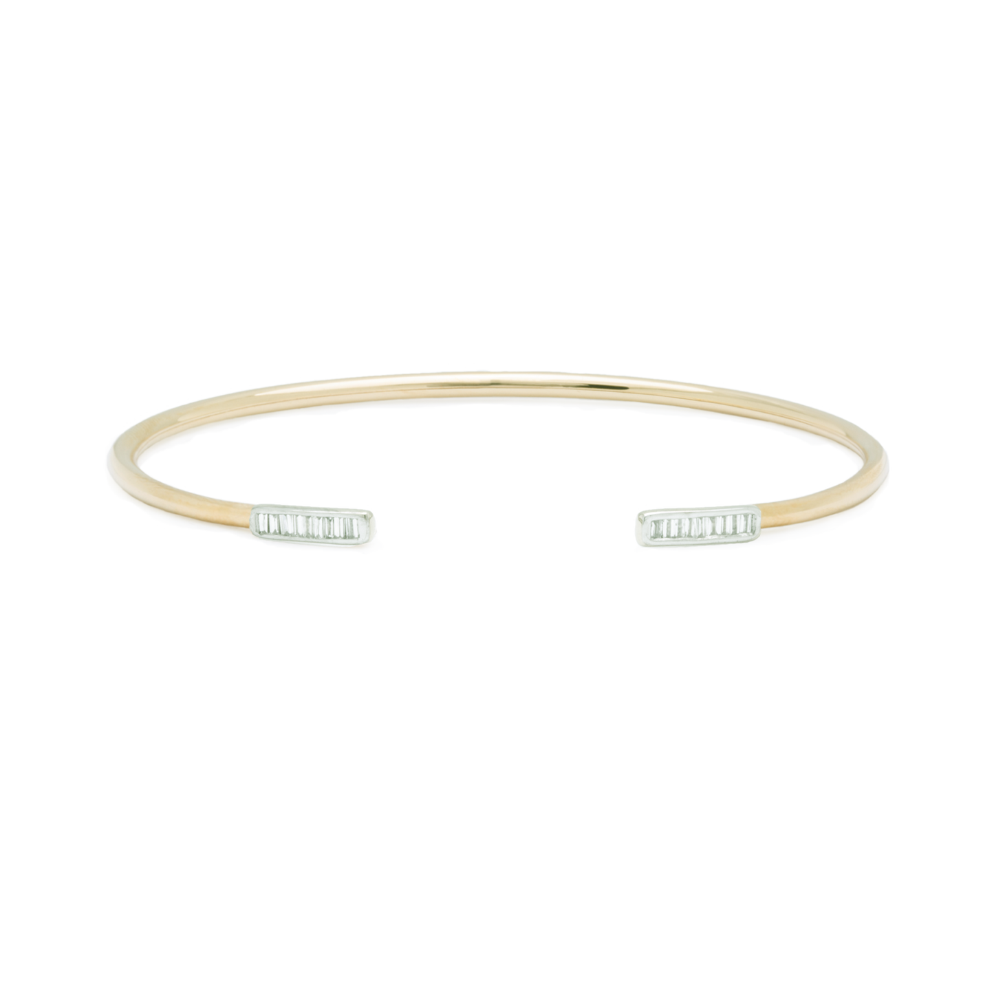 Diamond Baguette Line Cuff Bracelet